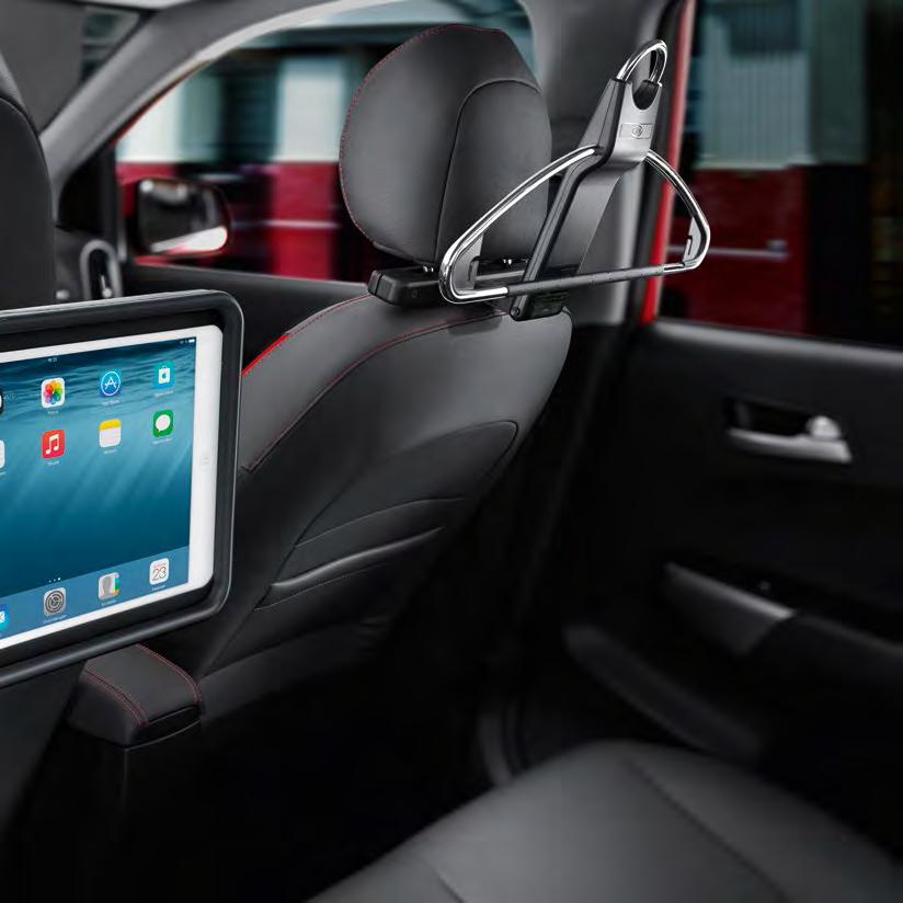 KOMFORT 2. 1. 1. ipad -hållare Hållaren monteras på framsätets nackstöd.