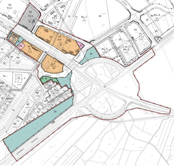 1-20 6. DETALJPLANENS UTVECKLING 6.1 Detaljplaneutkastet 19.6.2017 I det utarbetade planutkastet har den trafikplan som uppgjorts för Edsevö trafikplats beaktats.