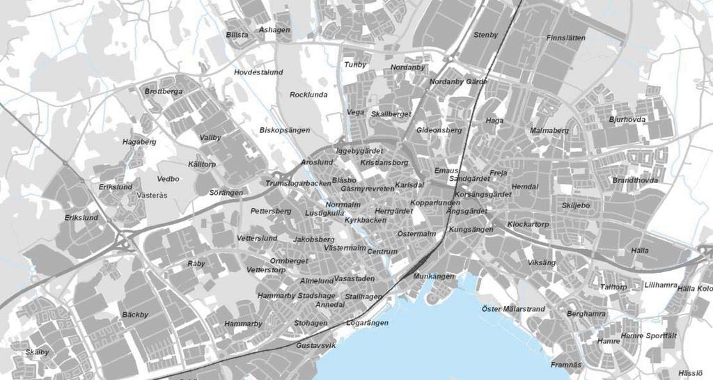 KOMPLETTERINGSLINJER De föreslagna stomlinjerna täcker stora delar av tätorten men det finns också behov av linjer som kommer närmare områden som får längre till stomlinjerna och vissa viktiga