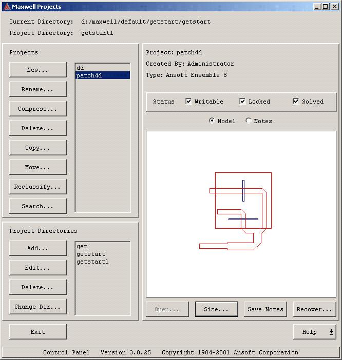 6. Design av Patch antenn för 2.45 GHz Vi har simulerat en Patch antenn med hjälp av två olika program. Första programmet hette Ensemble 8 och det andra var Patch Ver. 1.62 Main Menu.