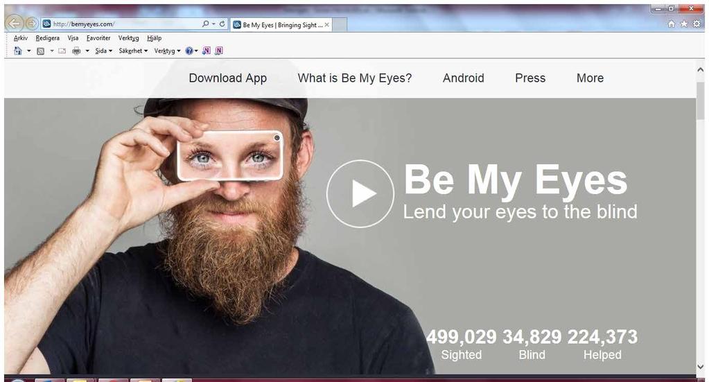 Be My Eyes is an app that connects blind and visually impaired with sighted