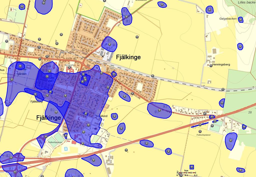Översiktsplan och detaljplaner I Kristianstad kommuns översiktsplan anges oförändrad markanvändning i utredningsområdet och till viss del angränsande planerad bostadsbebyggelse för Fjälkinge där