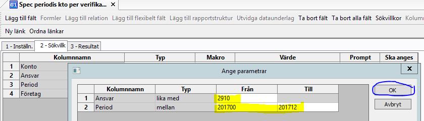 Kontrollera att saldot på kontot/kontona stämmer med saldot på kontot i huvudboken. Fyll i verifikationerna i försättsbladet Spec period av utg och/eller Spec period av ink vid Klistra in här.