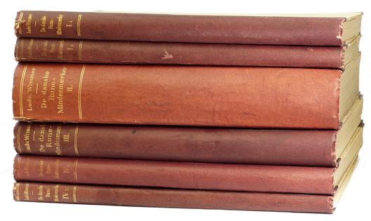 De danska runemindesmærker. Undersögte og tolkede af Ludv. F. A. Wimmer. Afbildningerne udförte af J. Magnus Petersen. 1-4. Köpenhamn, Gyldendals boghandel, 1893-1908. Stor folio. 19,+ (1),+ CXCV s.
