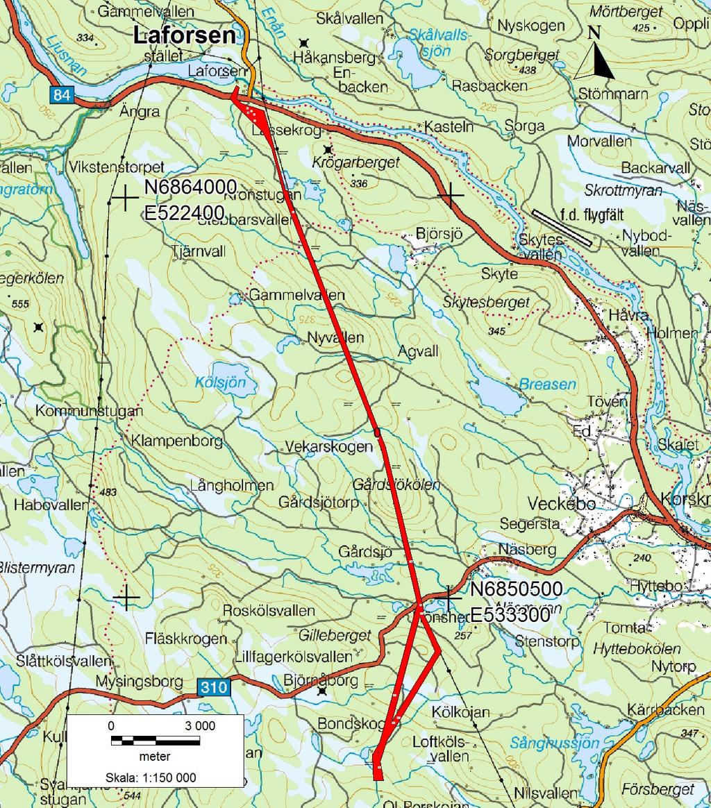 Figur 2. Översiktskartan med utredningsområdet markerat. SAMMANFATTNING Länsmuseet Gävleborg har i samarbete med Balder Arkeologi utfört en särskild utredning.