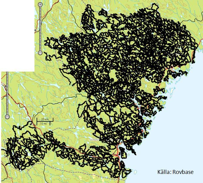 Fig 1 Fig 2 Fig 3 Fig 4 Fig 3) Kvalitetssäkrade observationer av lodjursspår vintern 2016-20 februari 2017.