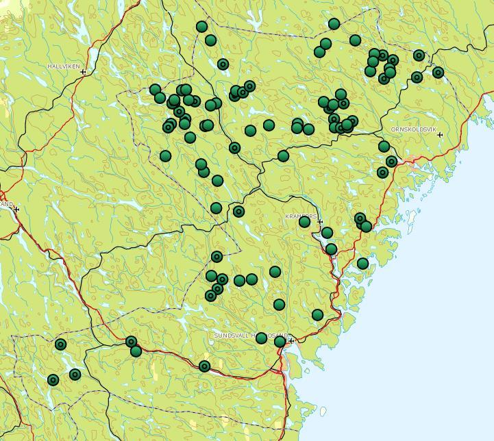 Föryngring nr 1 och 3 delas med Västerbottens län och nr 19 delas med Gävleborgs län.