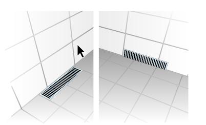 Fig. 3.8.1. Väggnära golvbrunn och väggbrunn. 3.2.2 Vägg Regelväggar i badrum ska ha en bestämd utformning. Väggen ska bestå av stålreglar3 med c/c avstånd på 450 mm.