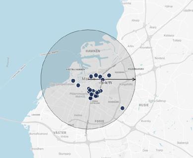 Stockholm Malmö köpta fastigheter jämförbara fastigheter Stockholm Malmö Fastighetsportfölj Verkligt värde, meur 1 987 924 Andel av verkligt värde, procent 18 8
