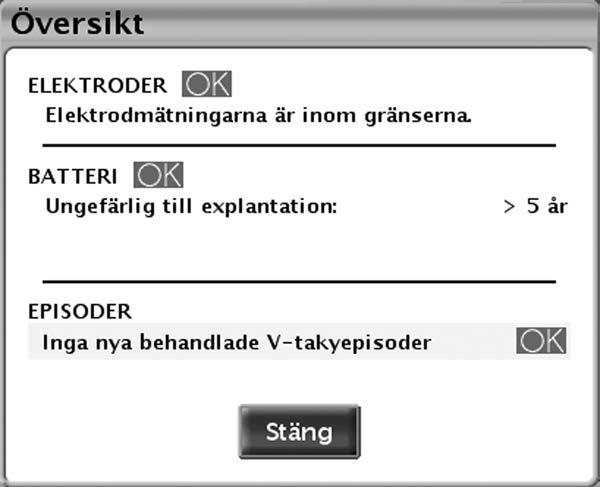 3-2 Systemdiagnostik Dialogen Översikt DIALOGEN ÖVERSIKT Vid interrogering visas dialogen Översikt.