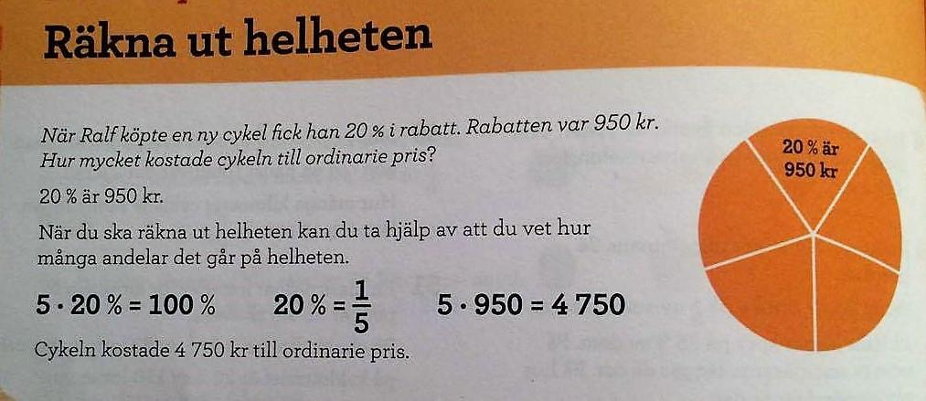 färdighet genom på att beräkna helheten samt att rita bilder på hur bråktalen ser ut. Ett par sidor framåt i boken tränas en del av förmågorna.