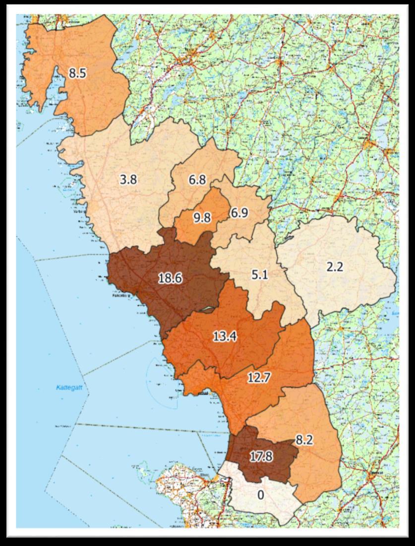 Antal Avskjutning rådjur Halland län 2016/2017 Även om avskjutningen av rådjur ökade något det senaste året så är trenden sedan 2006 att avskjutningen minskar.