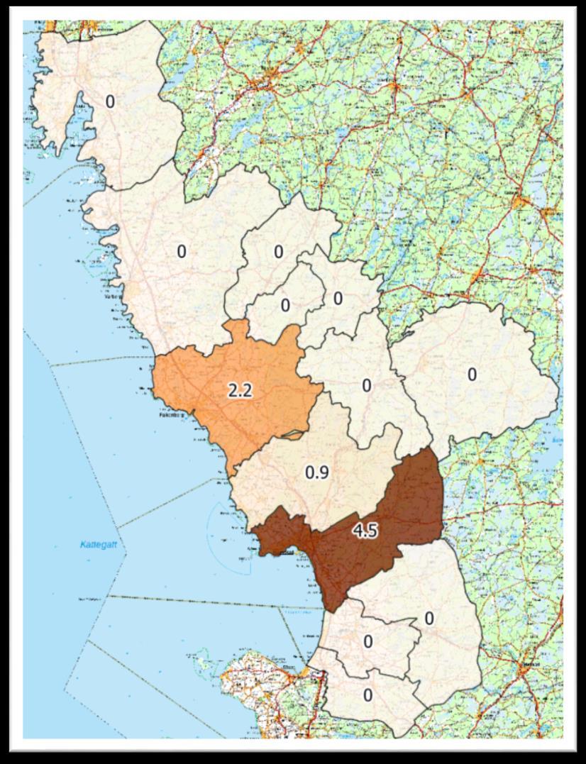 Antal Avskjutning dovvilt och kronvilt Hallands län 2016/2017 Dovvilt och kronvilt finns på vissa platser i Hallands län men förekomsten är än så länge mycket lokal.