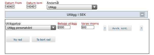 IV. Gå nu lite längre ned på webbsidan och klicka i fälten Datum from och Datum tom. Välj de aktuella datumen för utläggen från kalendern som kommer upp.