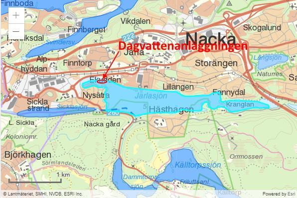 7(52) en passage genom Järlasjön, se figur 4. Se bilaga 1.