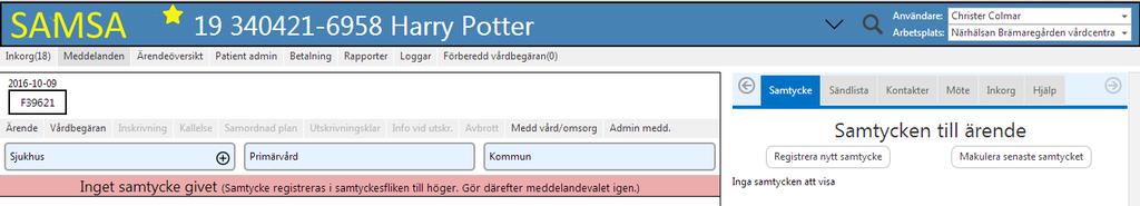 primärvård 5. Klicka på Meddelanden.