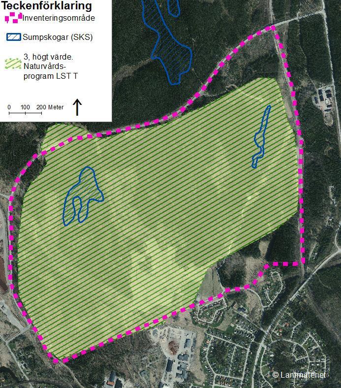 3 Tidigare fynd och kända naturvärden I området finns inte några skyddade områden, natura 2000-områden, nyckelbiotoper, naturvärdesobjekt, våtmarks- eller ängs- och betesmarksobjekt noterade.