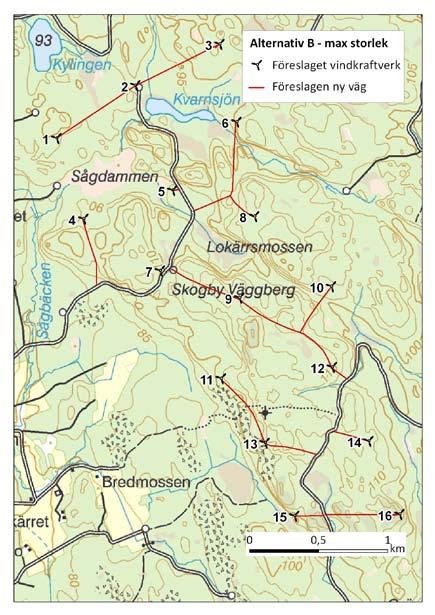 Omfattning & Utformning Föreslagna parklayouter och utformning Figur 6. Parklayout Alternativ A - max antal verk.