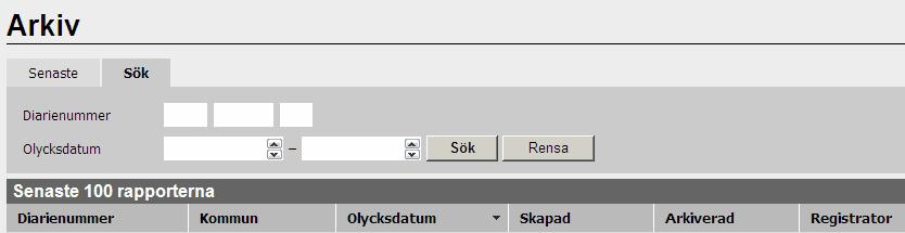 6. Stäng Funktionen stänger den påbörjade rapporten. Den återfinns i listan över pågående rapporter på startsidan. 7.