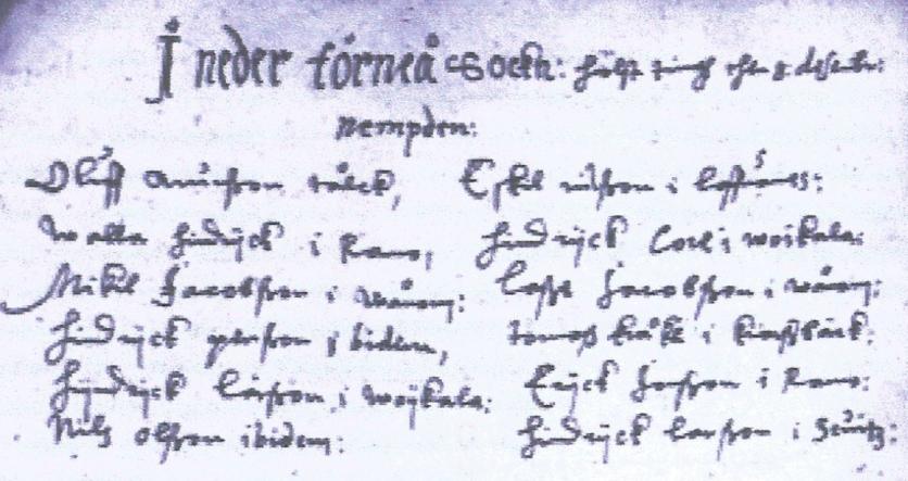 Henrik Olofsson i Armassaari benämns i jordeboken 1543 Henrik tolk. Att han var svenskspråkig antyds också av namnet på sonen Stig som 1546 upptas i längden och efterträder fadern.