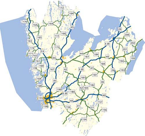 vägnät i Västra Götaland Vägar i Nationell