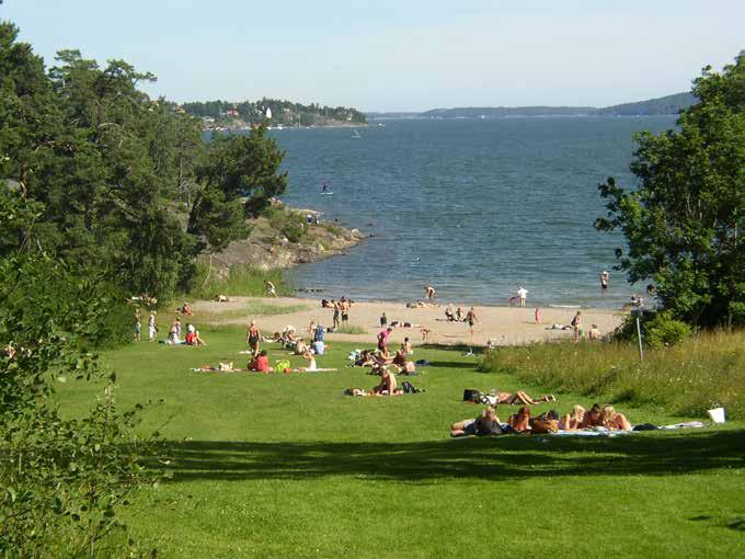 UTMANINGAR OCH MÅLOMRÅDEN Tillgänglighet till grönområden och stränder Utmed Nackas kust finns många områden som är intressanta för friluftsliv.