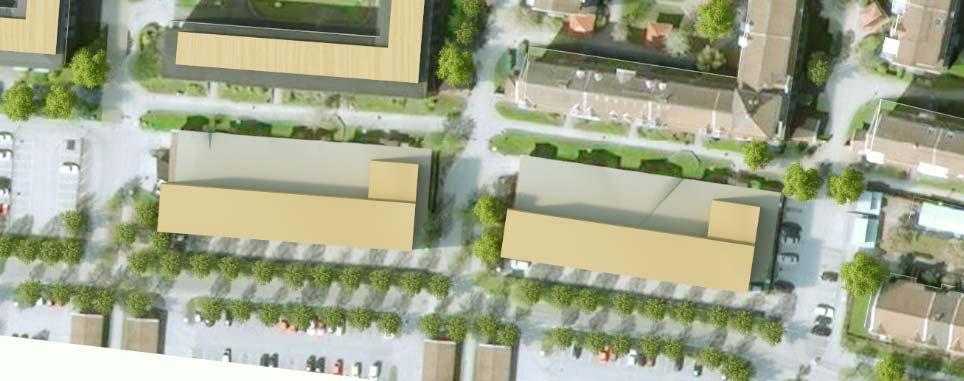 15 (43) Påbyggnader parkeringsdäck I den södra delen av planområdet finns befintliga parkeringsytor som delvis är underbyggda.