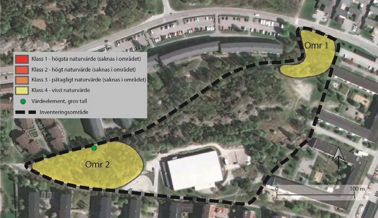 7 (43) Figur 2. Områden med naturvärdesklassning inom planområdet. Rekreation Planområdet består av befintlig bebyggelse och grönytor för rekreation. Söder om planområdet finns ett större skogsparti.