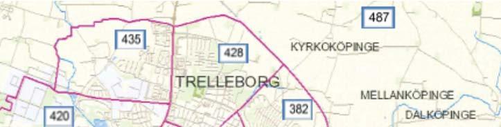 10 Figur 2-8 Bilar per 1000 invånare i olika delar av Trelleborg. * ) bilar saknas/industriområde.