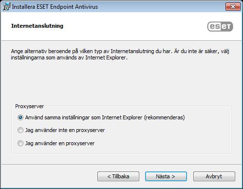 Som standard installeras programmet i följande katalog: C:\Program Files\ESET\ESET Endpoint Antivirus\ Du kan ange en plats för programmoduler och -data.