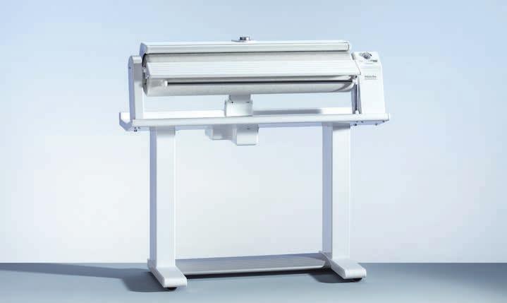 Varmmangel HM 16-83 Miele varmmangel Modernt, enkelt, snabbt och bättre mangelresultat. Varmmangel HM 16-83 Valsdiameter 160 mm. Valsbredd 830 mm. Kapacitet vid 20% restfukt upp till 15 kg/h.