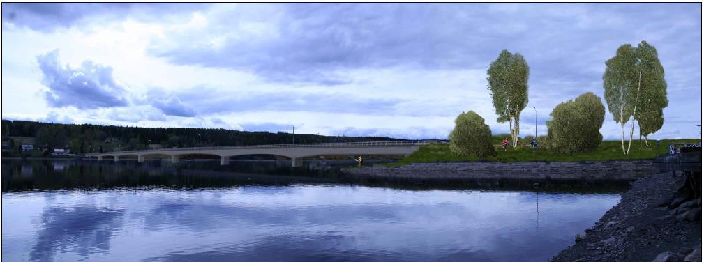 och vid sidan av respektive landfäste utförs kommer även ett ca 0,6 m tjockt erosionsskydd utläggas över naturlig botten inom avståndet minst 3 m framför kon-resp. släntfot.