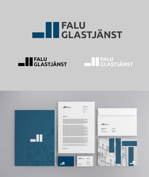 Figur 30 Mockup 5 bestående av logotyp, mapp, brevpapper, visitkort och kuvert.