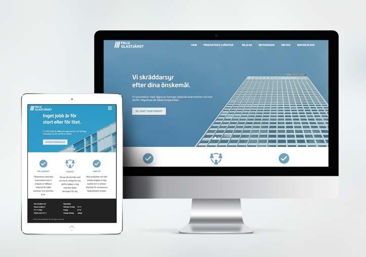 4.7.3 Webbsida Den grafiska identiteten applicerades på webbsidan i form av de framtagna typsnitten och färgerna.