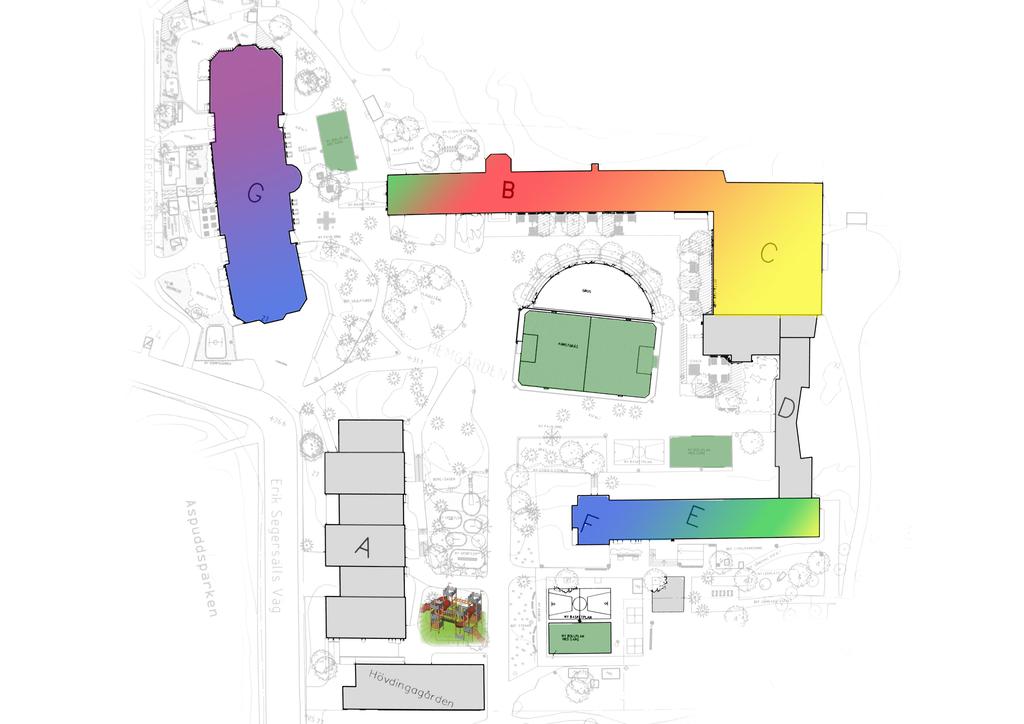 På vån 2-3 B-huset går åk 7 & 9 och 8C Lilla skolan.