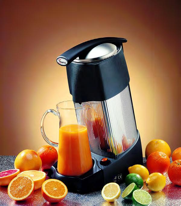 Beredning Santos 70 Santos 50 Juicepress Santos Pressar upp till100 liter juice per timme beroende på val av maskin. Santos 02-50P klarar allt från meloner till blåbär.