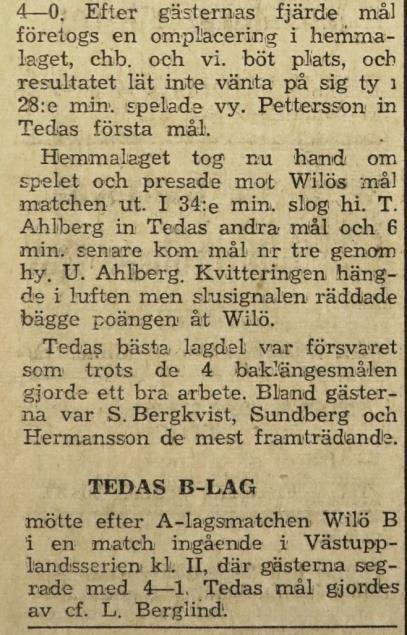 (EP 1950-10-05) Söndagen den 8 oktober 1950: Wilö Bålsta 2 2