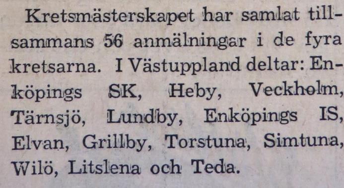 Seriematcher i första omgången på våren 1951 är följande: Söndagen den 22/4 1951: träningsmatch Hjälstaholm Wilö Torsdagen den 26/4 1951: