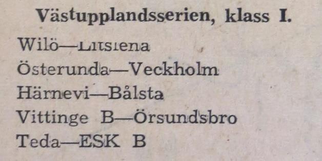 Wilös främsta var inrarna Göte Bergkvist och Bertil Plahn (EP 1951-04-28) Serien börjar Söndagen den 29 april 1951: Wilö Litslena 1 2