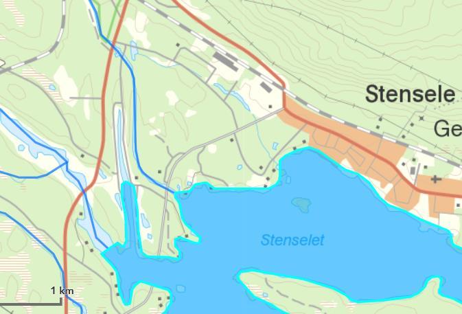 Figur 3. Ytvattenförekomsten Stenselet. Bilden hämtad från VISS, Vatteninformationssystem Sverige.