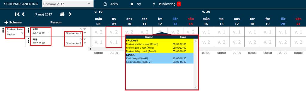 Skapa ett grundschema Du kan lägga till en beskrivning/namn på ditt schema, under det kan du välja grundschemats längd, dvs hur många veckor det rullar över (1-16 veckor), du kan välja att lägga till