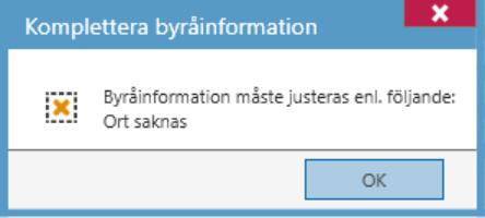 Om informationen är rätt så klickar du på ok och om den inte är det så får den som är byråadministratör ändra på detta på byråinformationen.