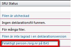 programmet inte skapa upp en SRU-fil.