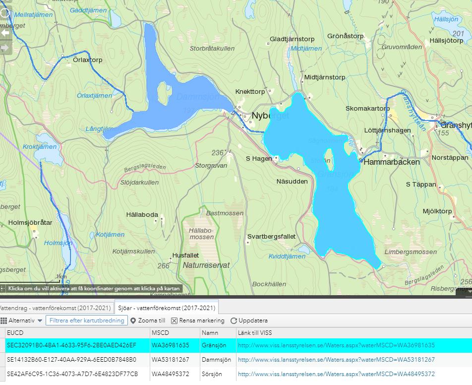 samt rensa markering via knapparna med samma namn.