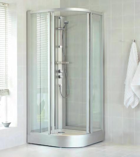 DUSCHAR Ifö Solid duschkabin SKR Ifö Solid SKR är utrustad med standard- eller lyxpelare. Den senare har bland annat takdusch och duschmunstycken.