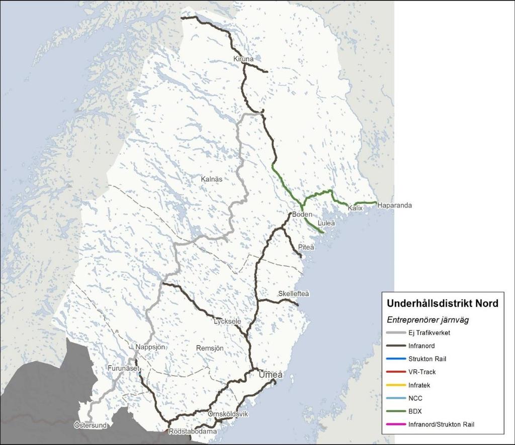 Verksamhetsområden Trafikledning och Underhåll Beredskapsplanen är uppbyggd utifrån Trafikledningsområden men på grund av befintlig struktur på uppföljningsstatistiken presenteras rapporten utifrån