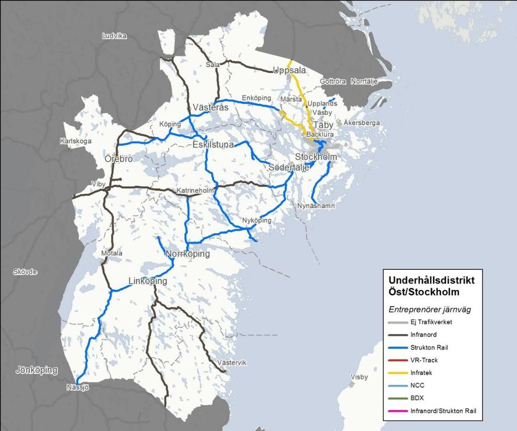 Öst/Stockholm Väder Vintern 2017-2018 har i Underhållsdistrikt Öst/Stockholm varit blötare än normalt med nederbördsmängder på 100-150 procent av det normala, och i delar av Östergötland har det t.o.m. fallit 150-200 procent av det normala under vintern.