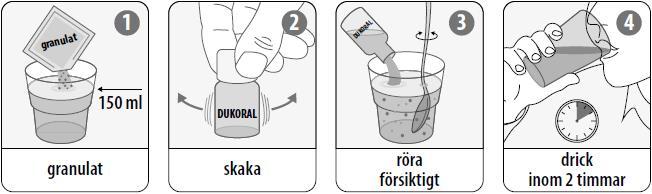 Barn från 2 till under 6 år: Grundvaccinationen är 3 doser som tas oralt (genom munnen) med åtminstone 1 veckas (upp till 6 veckors) mellanrum.