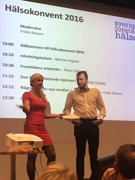 ÅRETS AKTIVITETER ALMEDALEN Även i år var föreningen på plats i Almedalen och deltog i ett antal paneldebatter och diskussioner rörande arbetsliv och hälsa för att uppmärksamma företagshälsans roll