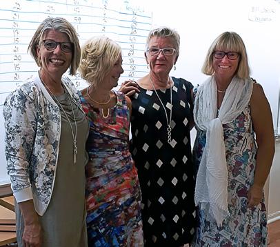 Anna- Lena med övriga i damkommittén hälsade samtliga damer hjärtligt välkomna till året resa. Alltid lika spännande och roligt.